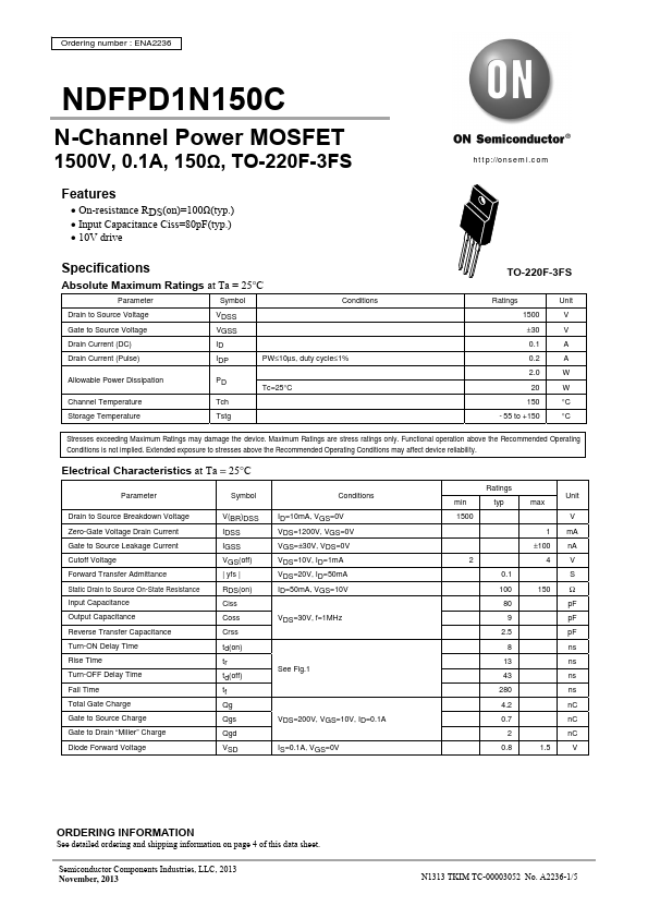 NDFPD1N150C