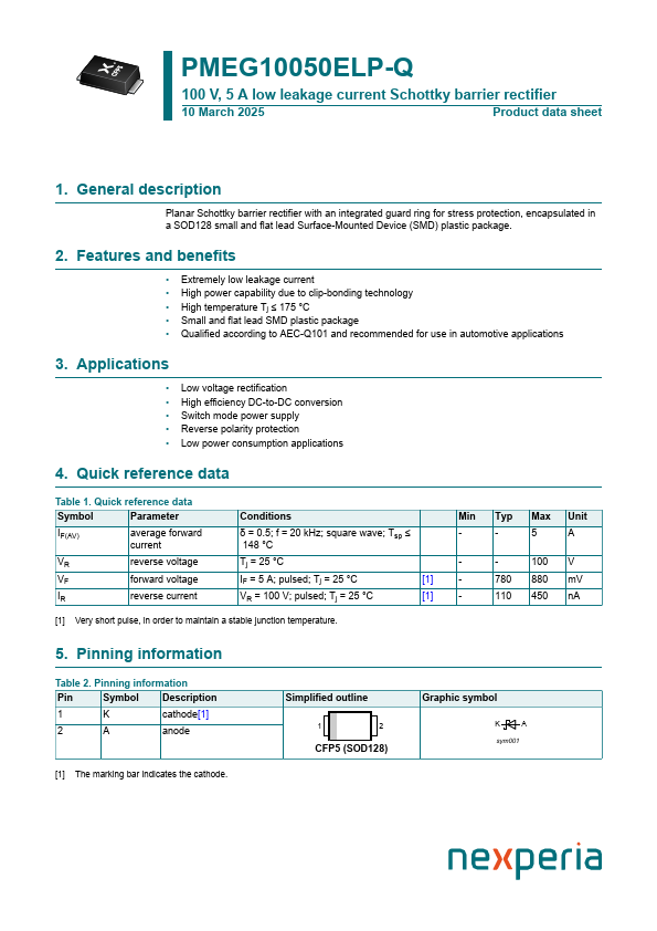 PMEG10050ELP-Q Datasheet Preview