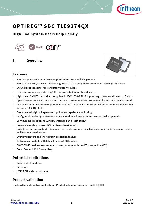 TLE9274QX Datasheet Preview