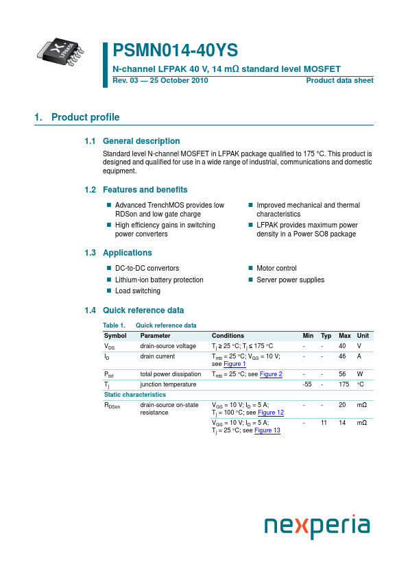 PSMN014-40YS