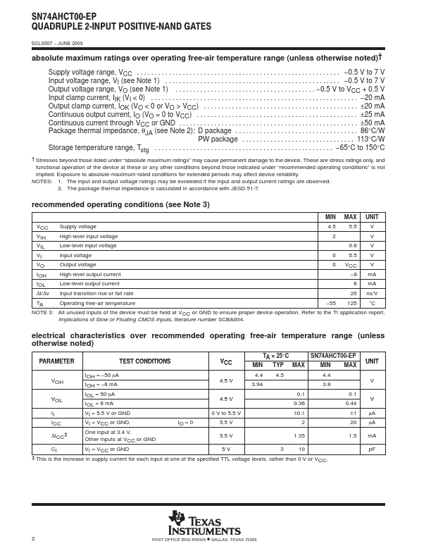 SN74AHCT00-EP