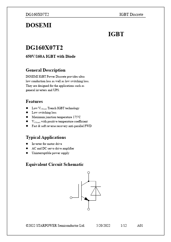 DG160X07T2 Datasheet Preview