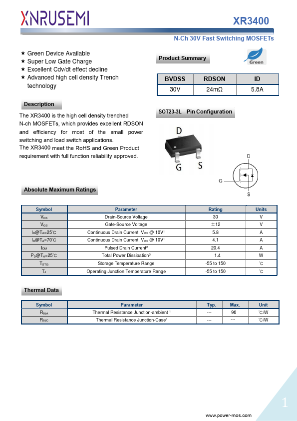 XR3400 Datasheet Preview