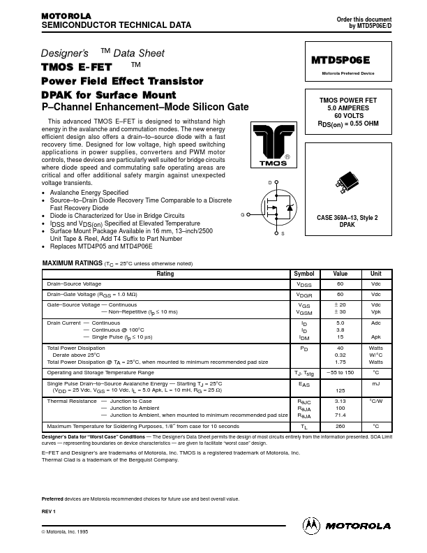 MTD5P06E