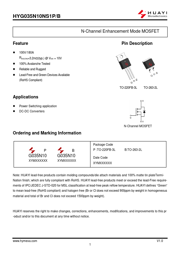HYG035N10NS1B Datasheet Preview