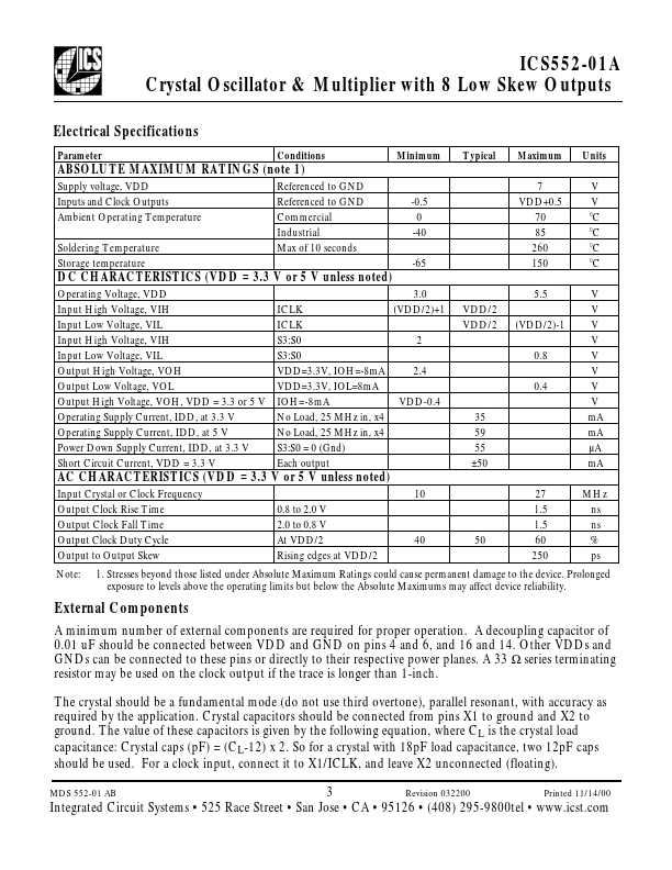 ICS552-01A