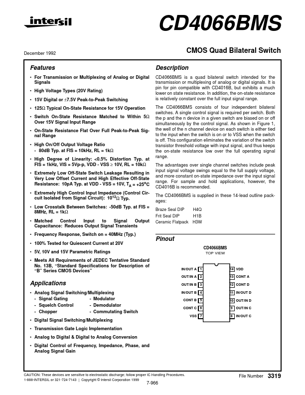 CD4066BMS