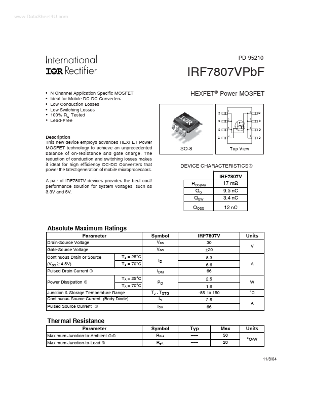 IRF7807VPBF