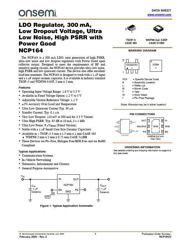 NCP164 Datasheet Preview