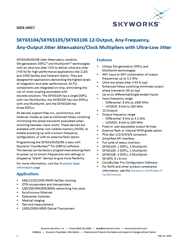 SKY63105 Datasheet Preview