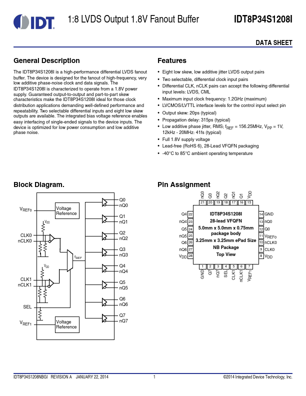 IDT8P34S1208I