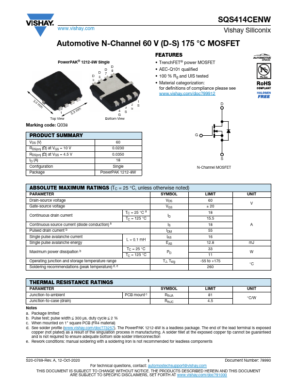 SQS414CENW Datasheet Preview