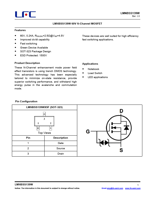 LMNBSS139W Datasheet Preview