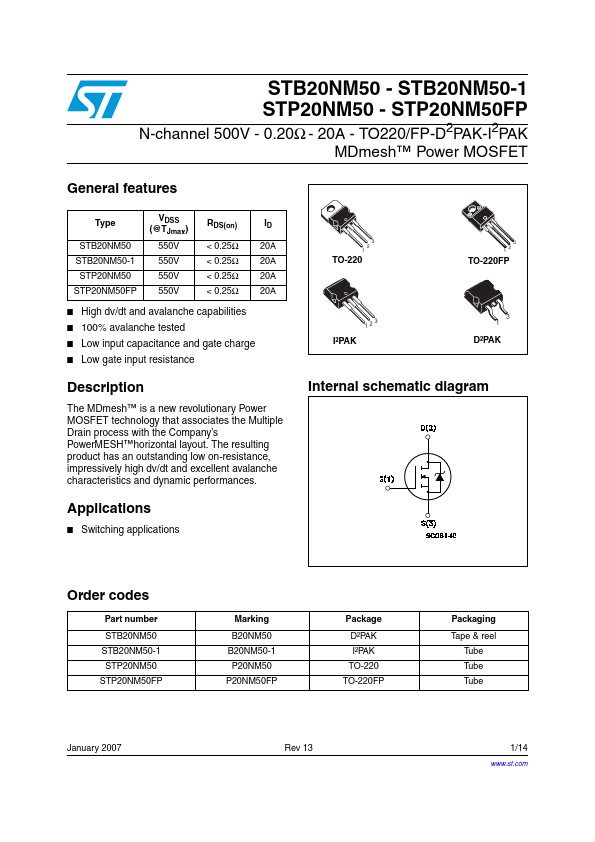 STP20NM50FP