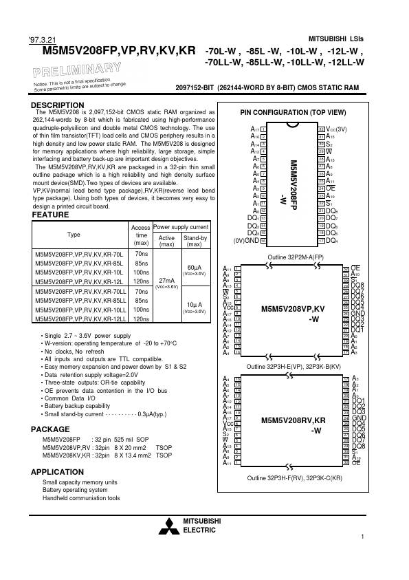 M5M5V208KR-10LL-W