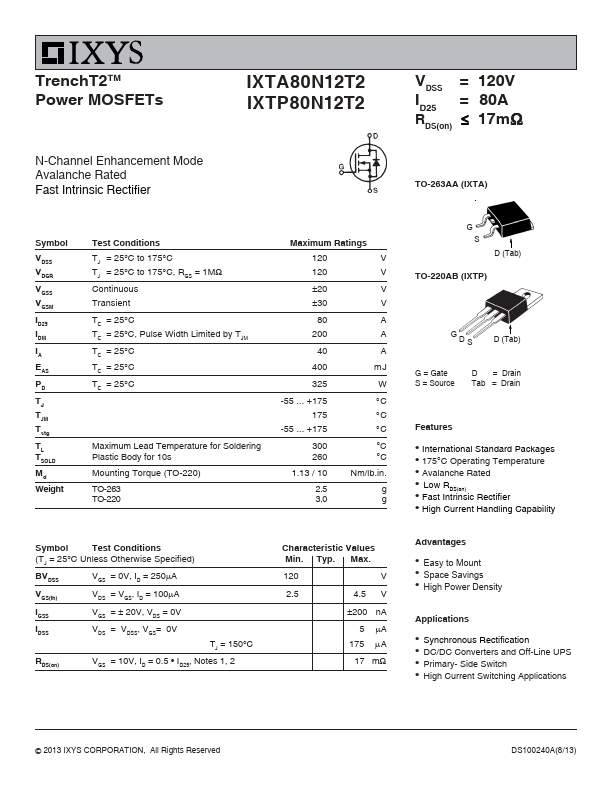 IXTP80N12T2