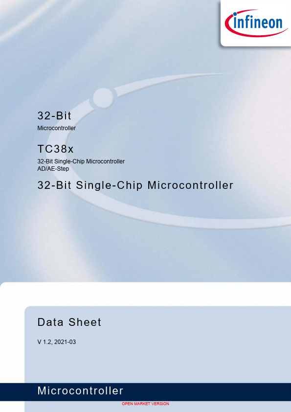 TC389 32-Bit Microcontroller by Infineon - Datasheet Preview