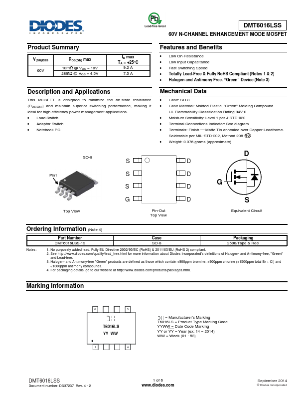 DMT6016LSS