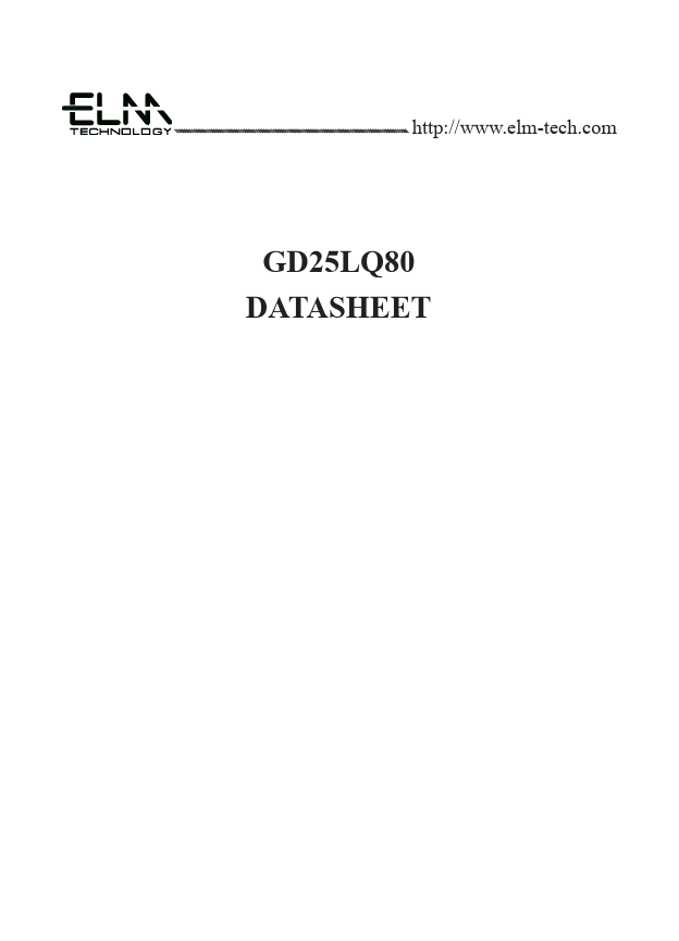 GD25LQ80 datasheet page 1 preview