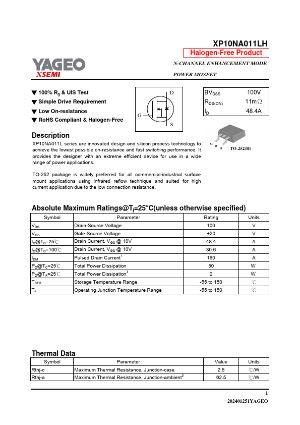 XP10NA011LH Datasheet Preview