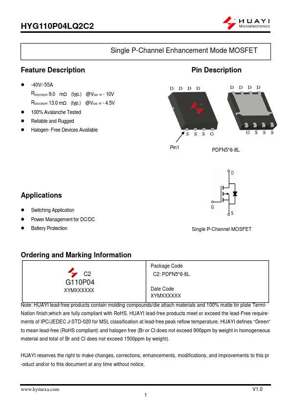 HYG110P04LQ2C2 Datasheet Preview
