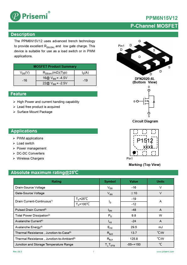 PPM6N15V12 Datasheet Preview