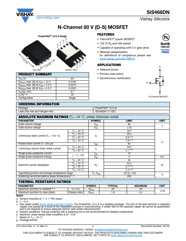 SIS468DN Datasheet Preview