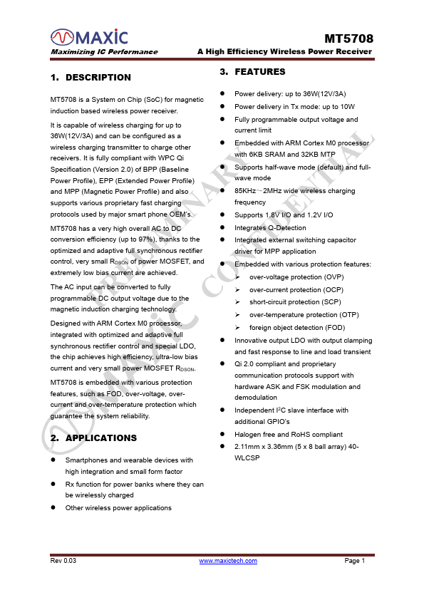 MT5708 Datasheet Preview