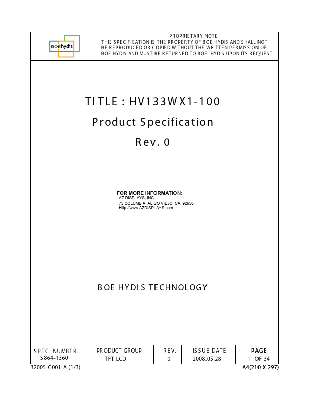 HV133WX1-100