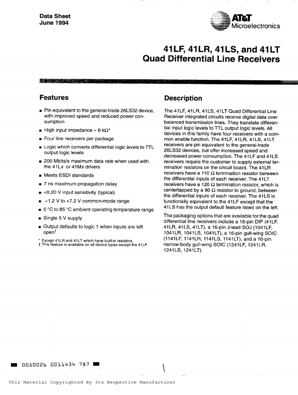 41LT datasheet page 1 preview