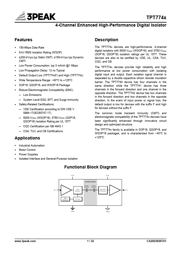 TPT7742 Datasheet Preview