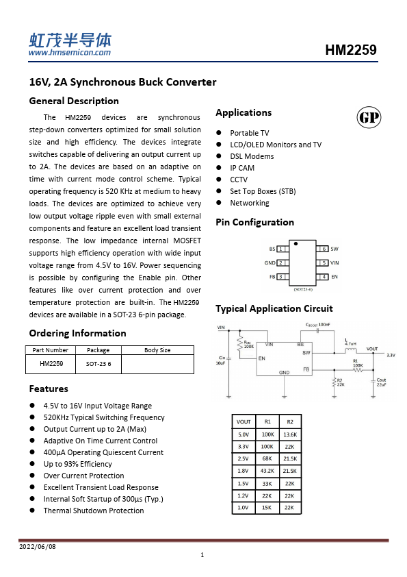 HM2259 Datasheet Preview