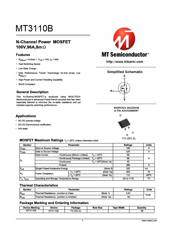 MT3110B Datasheet Preview