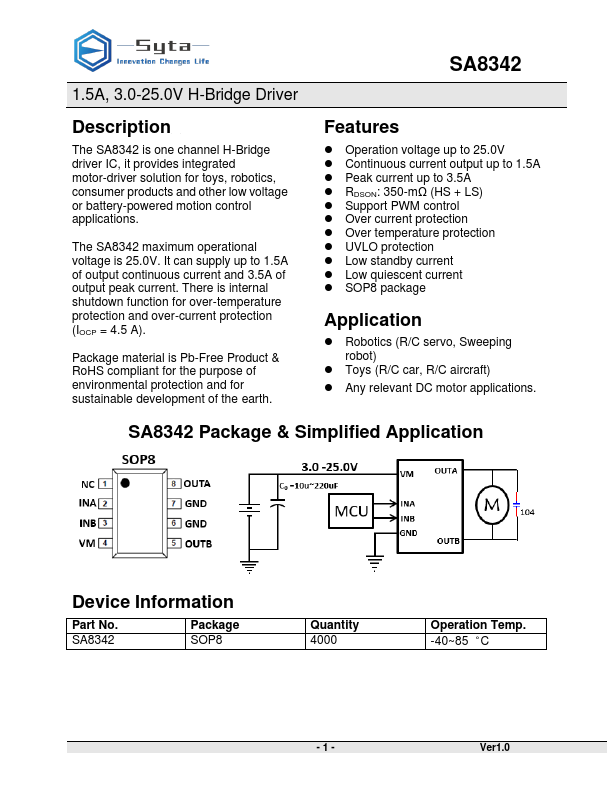SA8342 Datasheet Preview