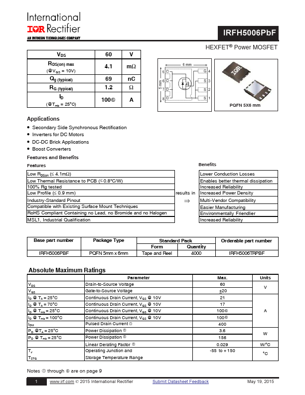 IRFH5006PBF