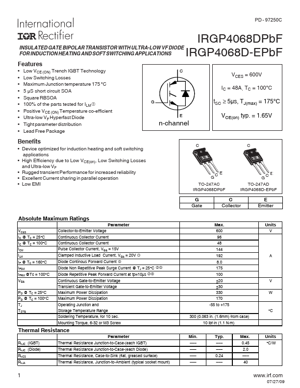 IRGP4068D-EPbF