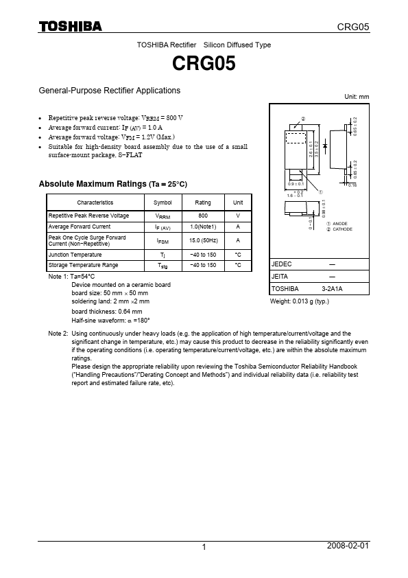 CRG05 Datasheet Preview