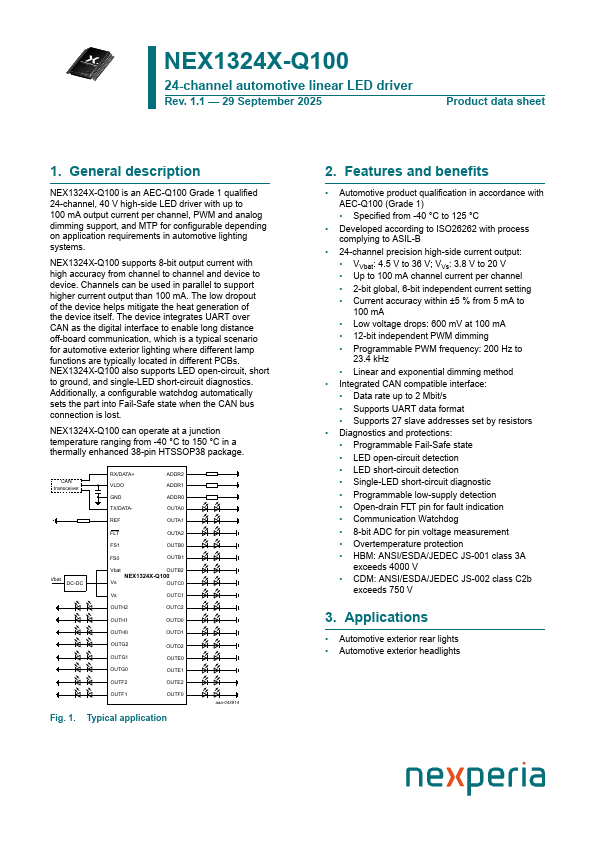 NEX1324X-Q100 Datasheet Preview