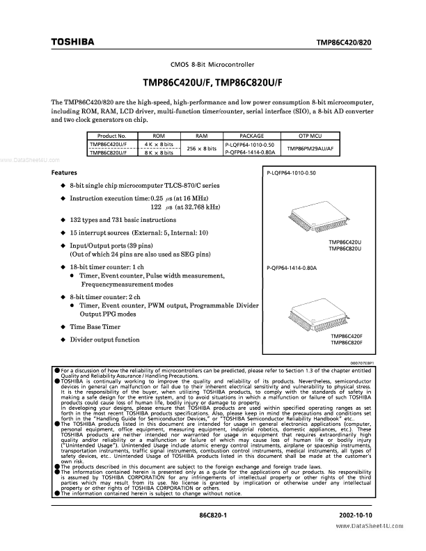 TMP86C820F