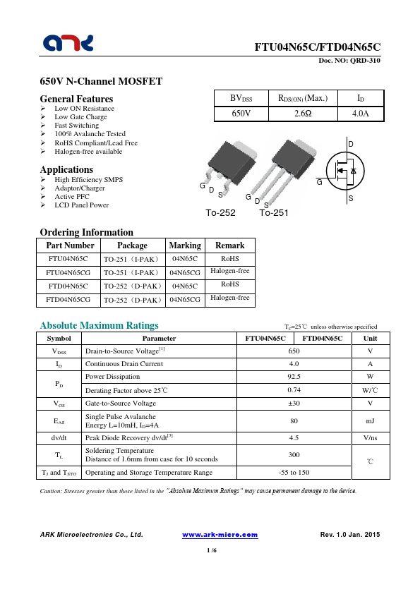 FTD04N65C