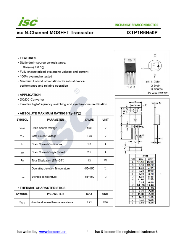 IXTP1R6N50P