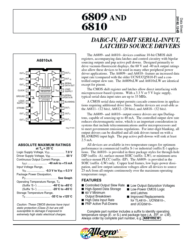 A6810SA datasheet page 1 preview