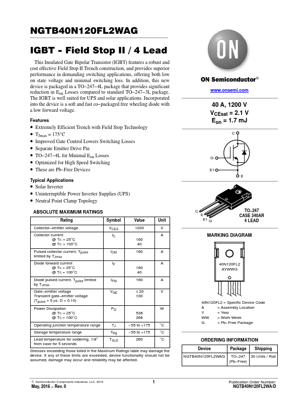 NGTB40N120FL2WAG