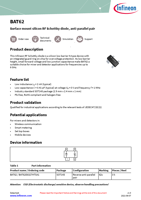 BAT62 Datasheet Preview