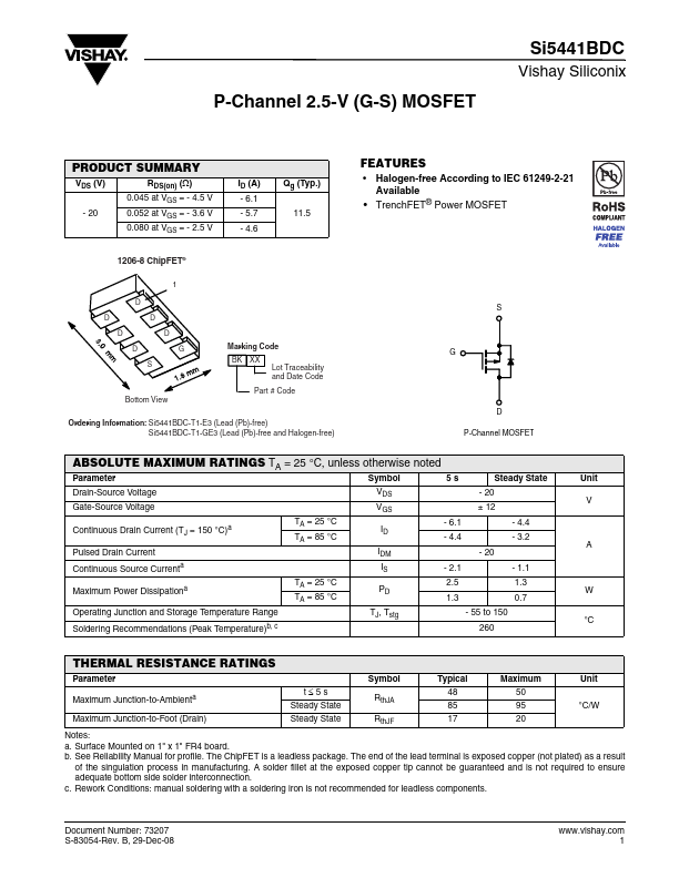 Si5441BDC Datasheet Preview