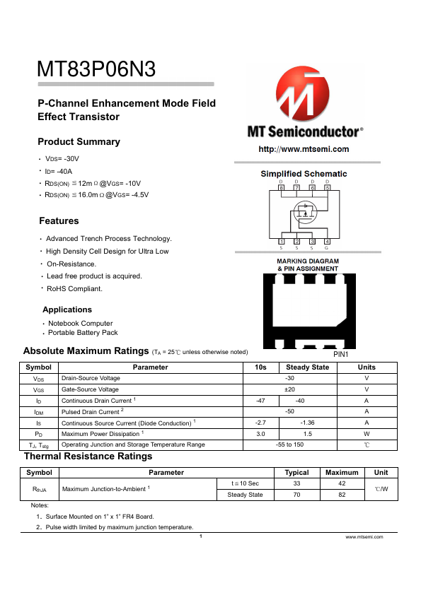 MT83P06N3 Datasheet Preview