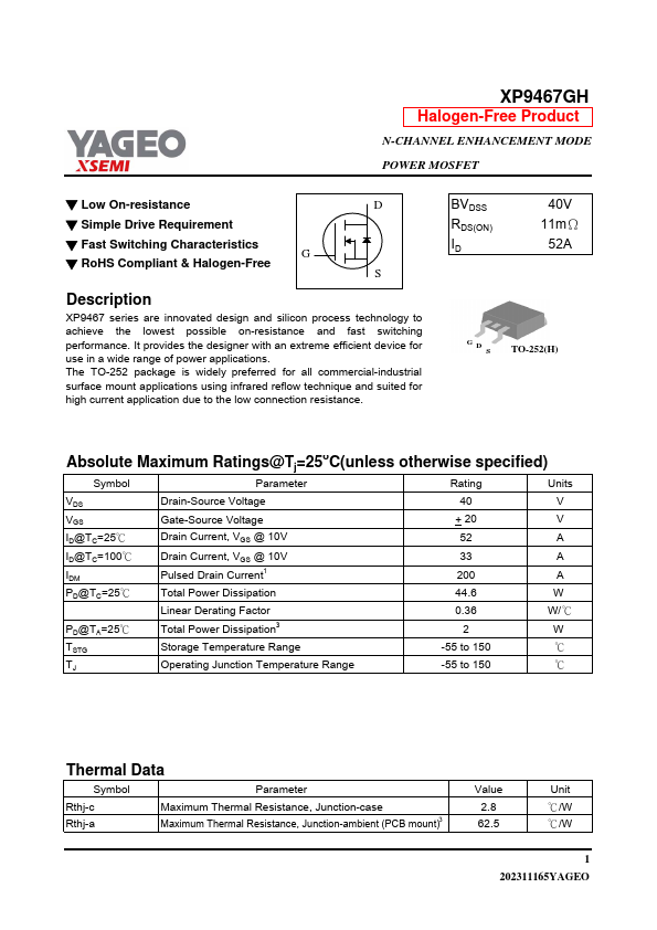XP9467GH Datasheet Preview