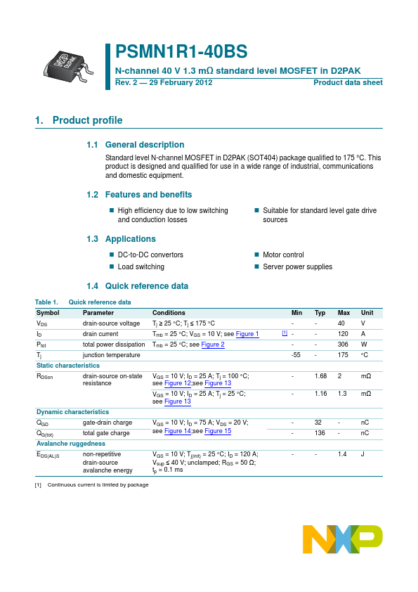 PSMN1R1-40BS