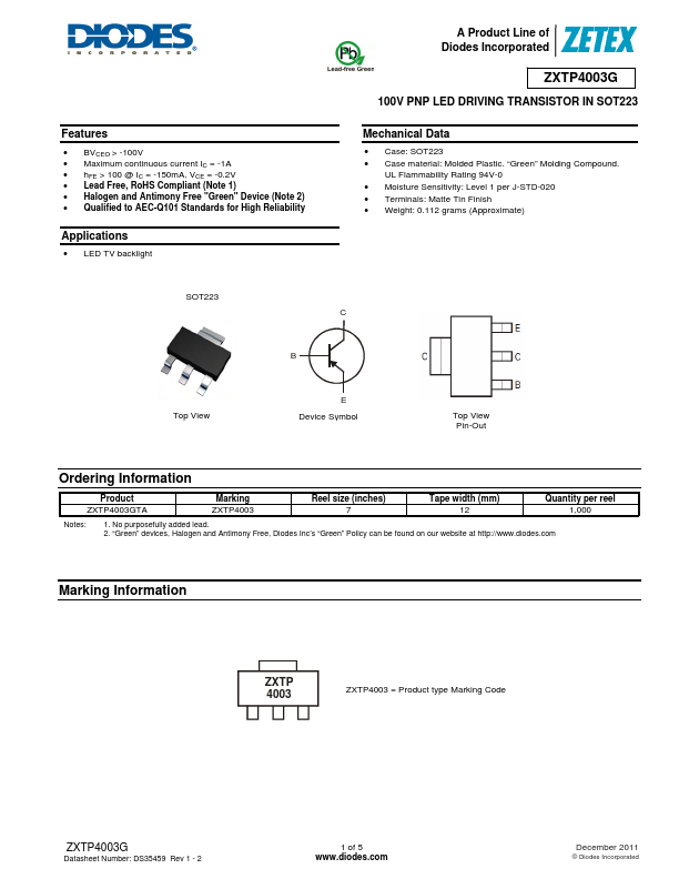 ZXTP4003G