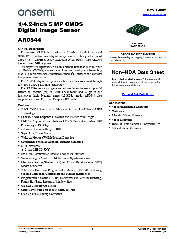 AR0544 Datasheet Preview